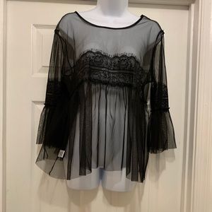 Black mesh shirt
